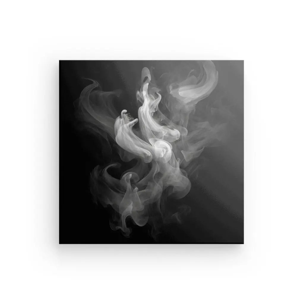 Tableau Fumée Blanche Fond Noir Design Moderne Vapeurs et Effluves - #tag1# - #tag2# 