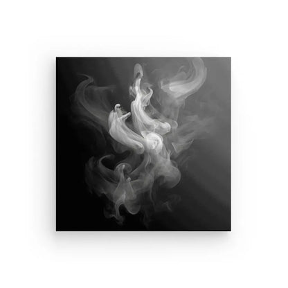 Tableau Fumée Blanche Fond Noir Design Moderne Vapeurs et Effluves - #tag1# - #tag2# 