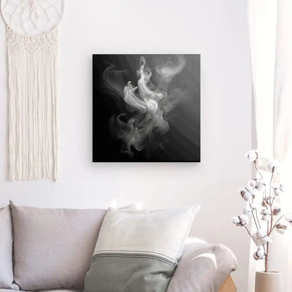 Tableau Fumée Blanche Fond Noir Design Moderne Vapeurs et Effluves - #tag1# - #tag2# 