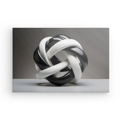 Tableau Géométrique Moderne Lacets Noirs et Blancs - #tag1# - #tag2# 
