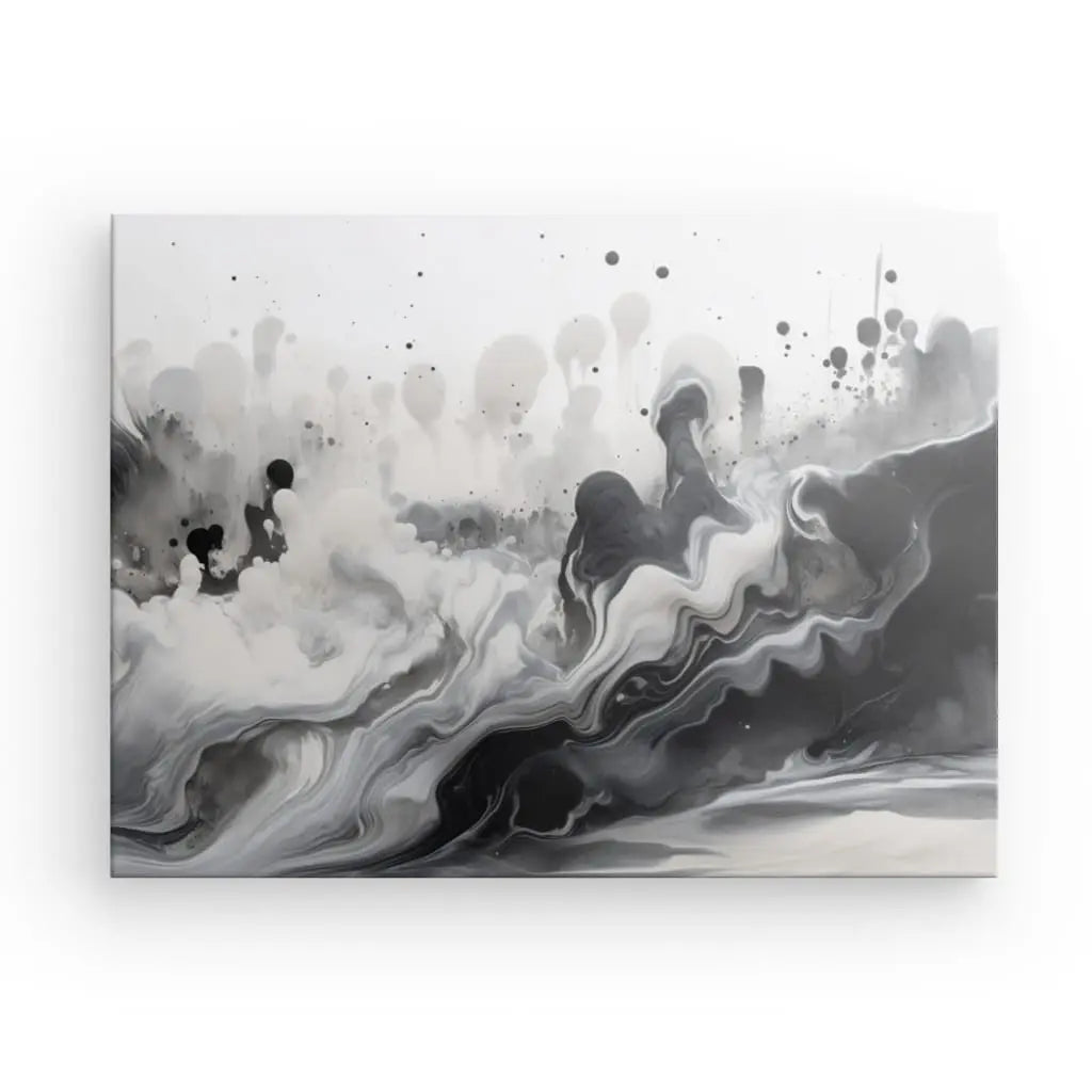 Tableau Abstrait Nuances de Gris Design Noir et Blanc Univers