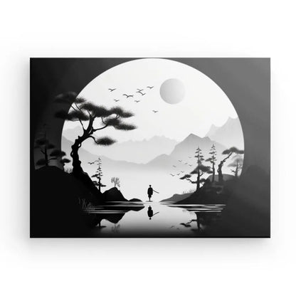 Tableau Paysage Onirique Dessin Noir et Blanc Asie - #tag1# - #tag2# 