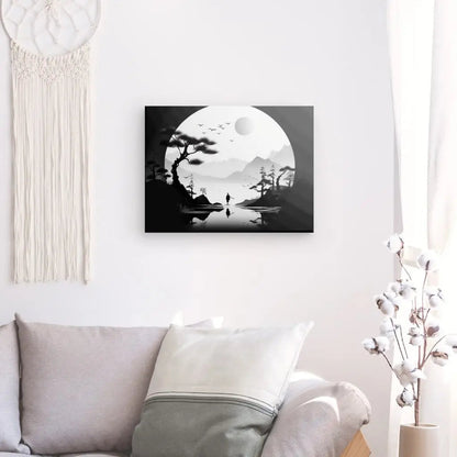 Tableau Paysage Onirique Dessin Noir et Blanc Asie - #tag1# - #tag2# 