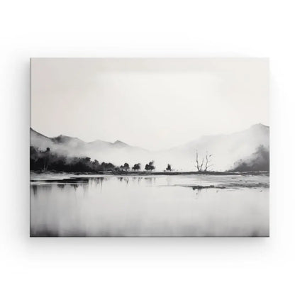 Tableau Peinture Paysage Nature Onirique Noir et Blanc