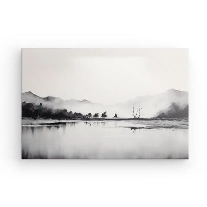 Tableau Peinture Paysage Nature Onirique Noir et Blanc