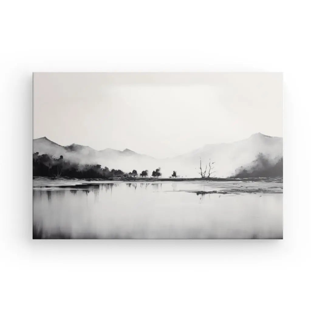 Tableau Peinture Paysage Nature Onirique Noir et Blanc - #tag1# - #tag2# 
