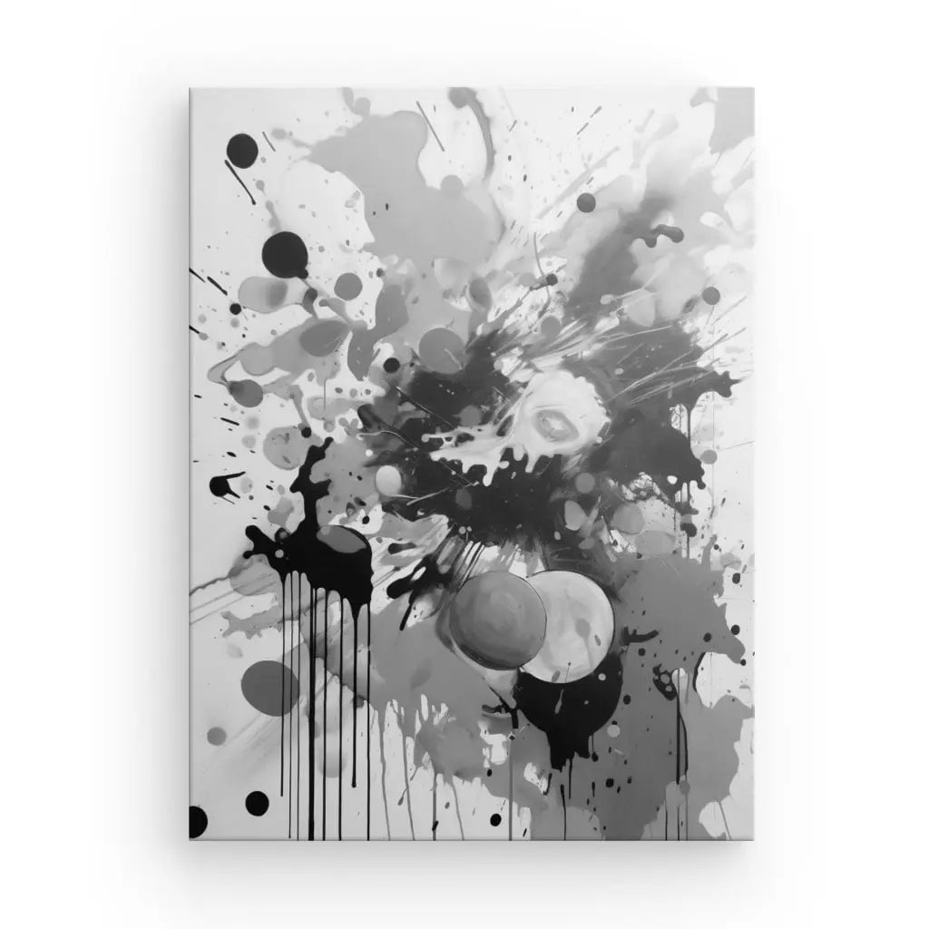 Tableau Art Abstrait M lange Peinture Noir et Blanc Univers Noir