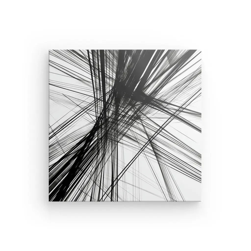 Tableau Moderne Lignes Abstraites Noir et Blanc - #tag1# - #tag2# 