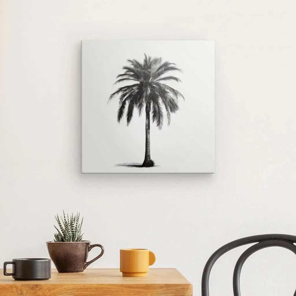 Tableau Minimaliste Palmier Noir et Blanc - #tag1# - #tag2# 