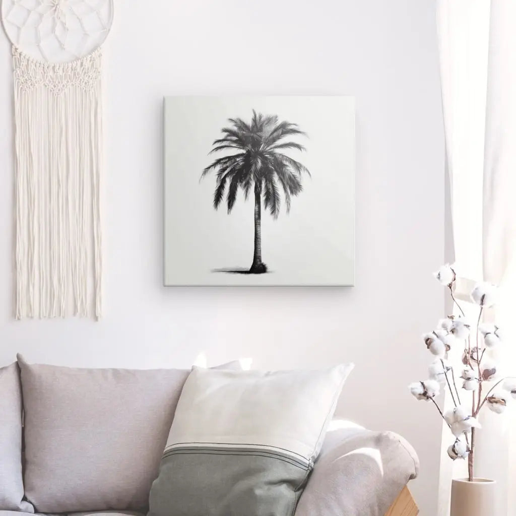 Tableau Minimaliste Palmier Noir et Blanc - #tag1# - #tag2# 