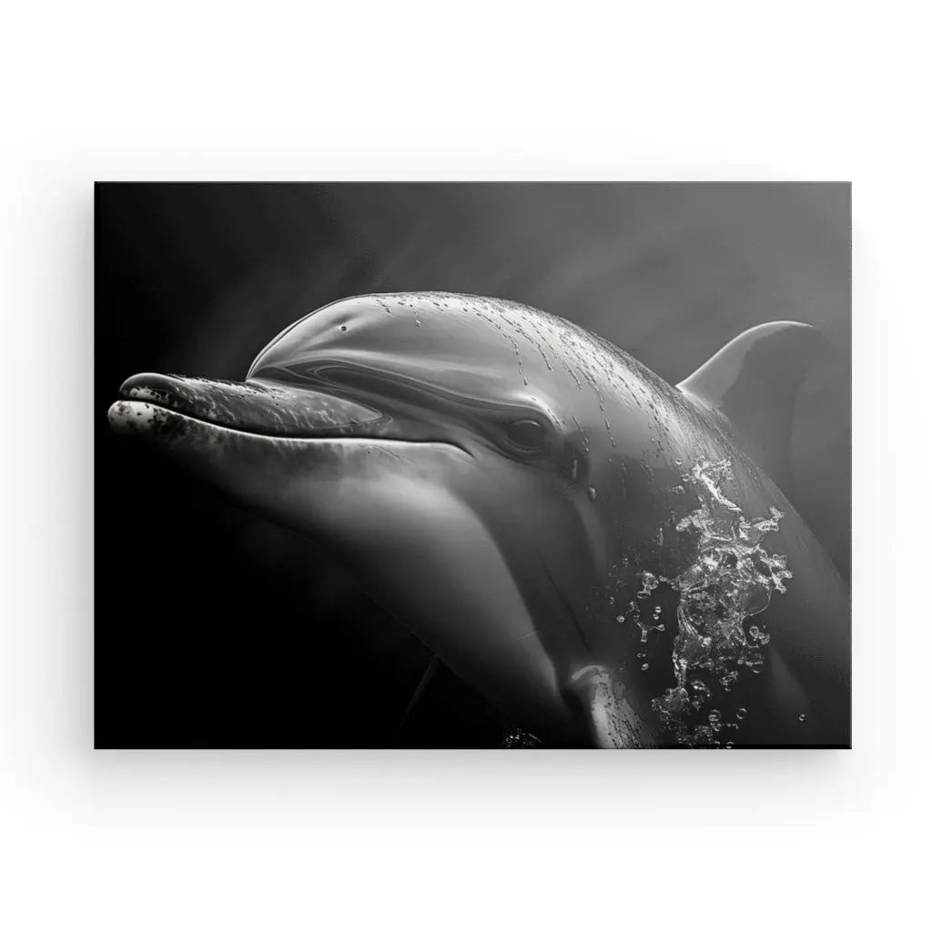 Tableau Portrait Dauphin Noir et Blanc - #tag1# - #tag2# 