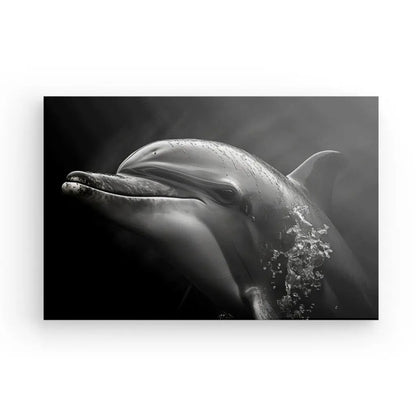 Tableau Portrait Dauphin Noir et Blanc - #tag1# - #tag2# 