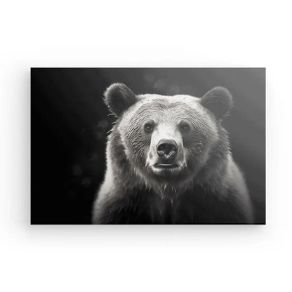 Tableau Portrait Ours Nature Sauvage Noir et Blanc - #tag1# - #tag2# 