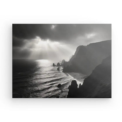 Tableau Paysage Naturel Océan Atlantique Noir et Blanc - #tag1# - #tag2# 