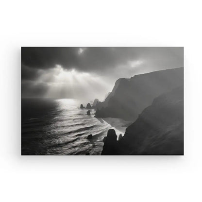 Tableau Paysage Naturel Océan Atlantique Noir et Blanc - #tag1# - #tag2# 