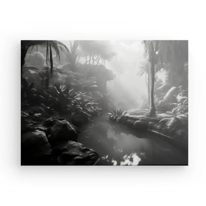Tableau Jungle Tropicale Sauvage Noir et Blanc - #tag1# - #tag2# 