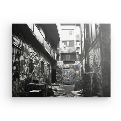 Tableau Underground Urbain Tag Graffitis Noir et Blanc - #tag1# - #tag2# 