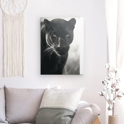 Tableau Panthère Noire et Blanc Félin Monochrome - #tag1# - #tag2# 