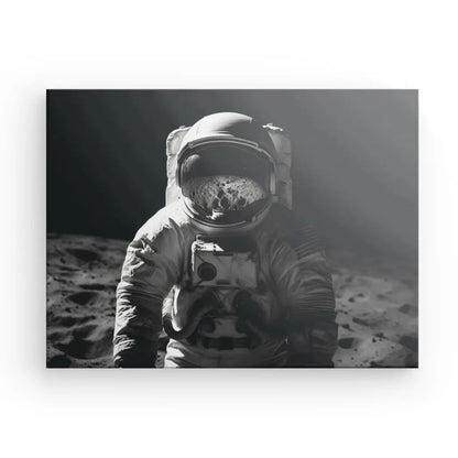 Tableau Portrait Astronaute Lune Voyage Interstellaire Noir et Blanc - #tag1# - #tag2# 