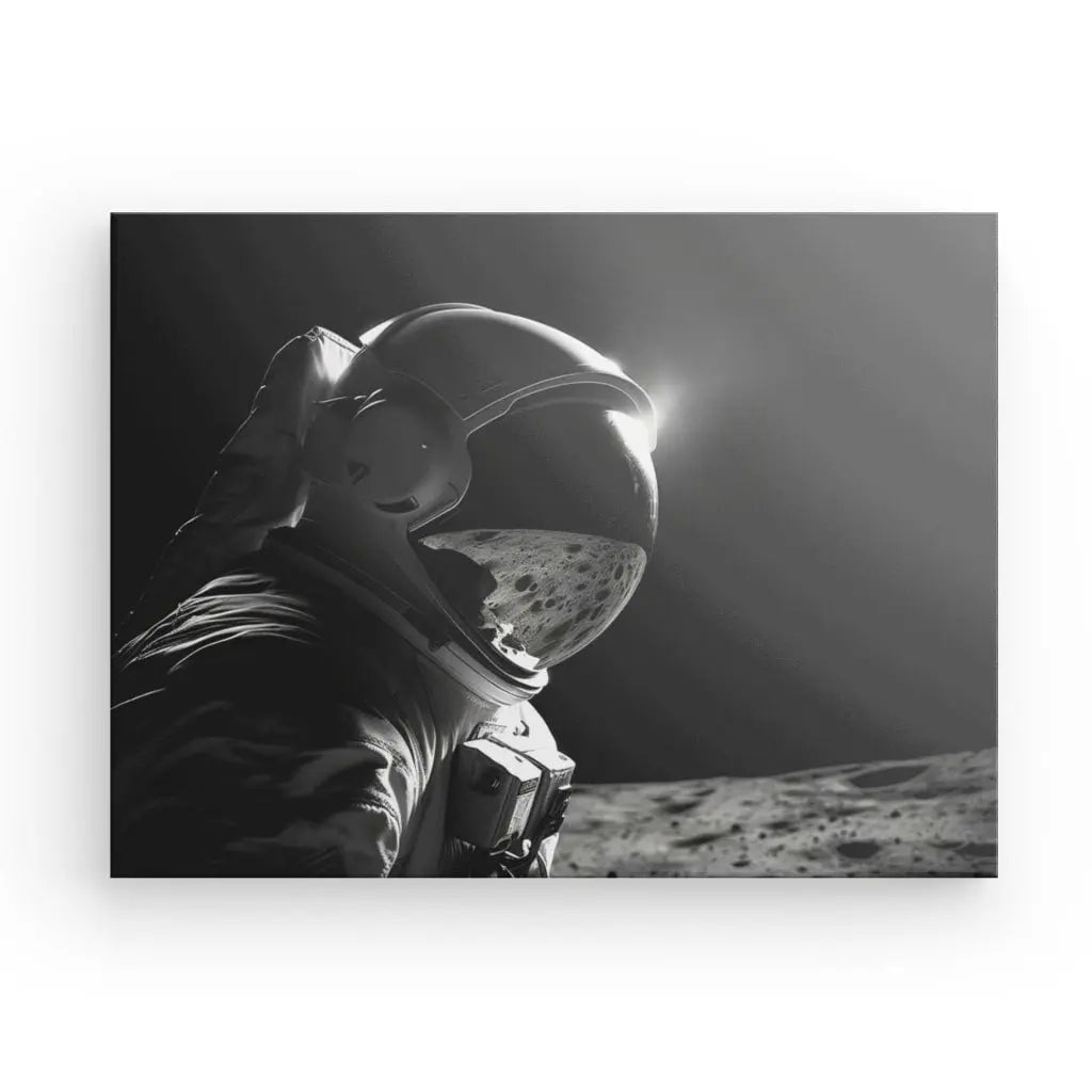 Tableau Cosmonaute Voyage Espace Combinaison Spatiale Noir et Blanc - #tag1# - #tag2# 
