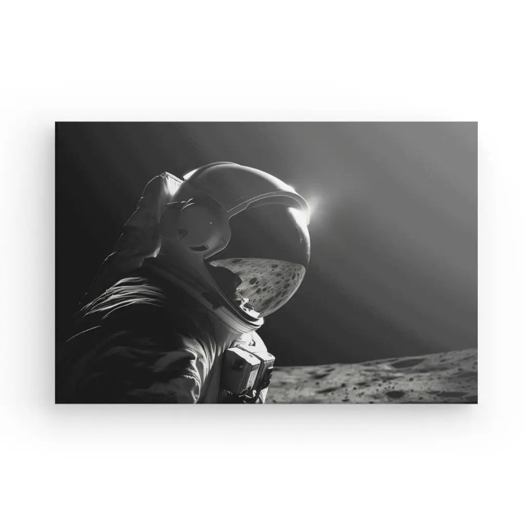 Tableau Cosmonaute Voyage Espace Combinaison Spatiale Noir et Blanc - #tag1# - #tag2# 
