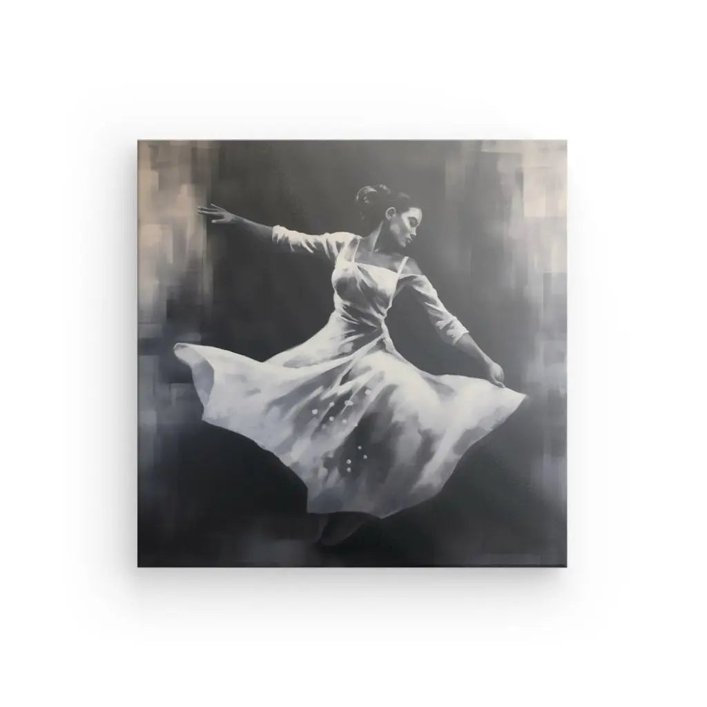 Tableau Danseuse Noir et Blanc Peinture Monochrome - #tag1# - #tag2# 