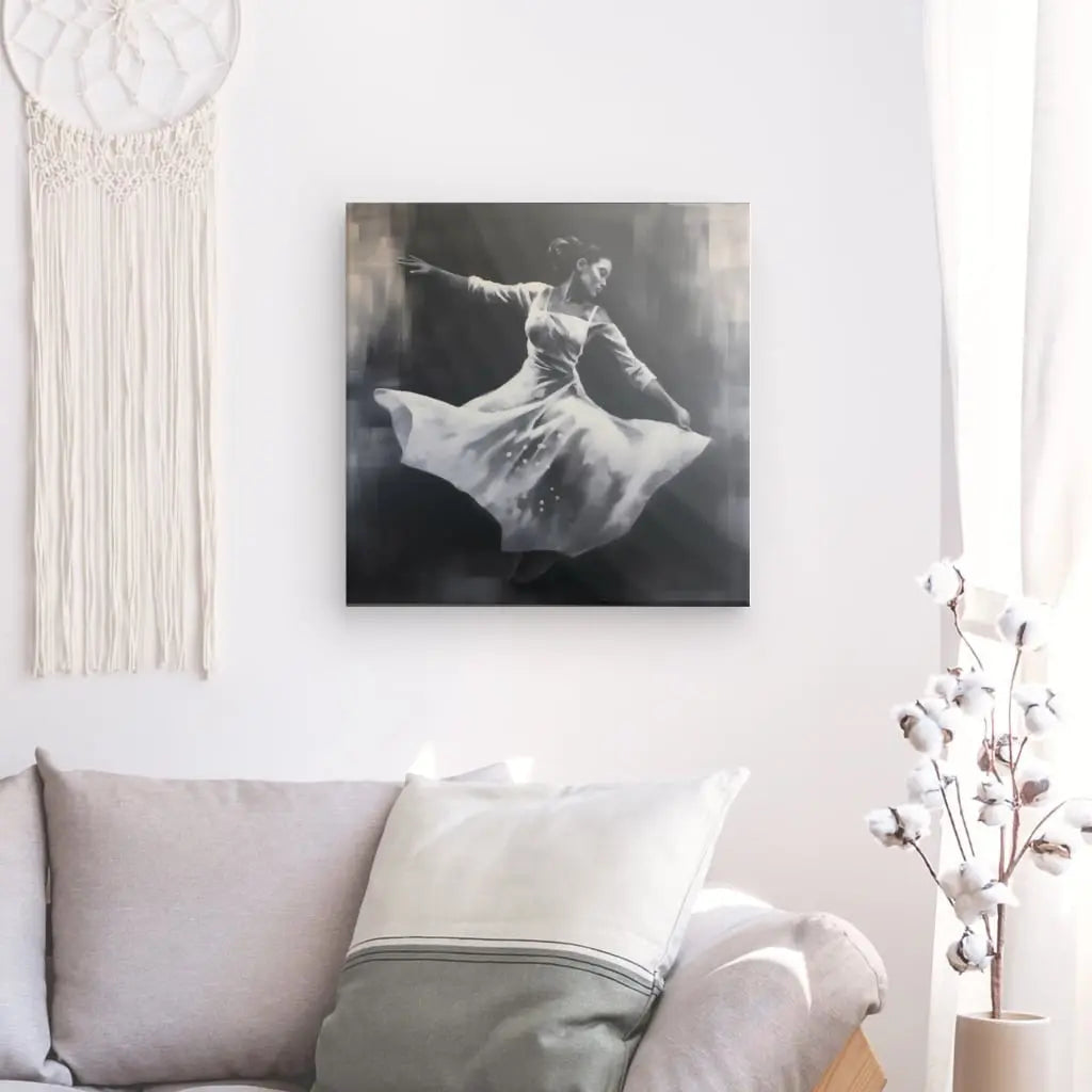 Tableau Danseuse Noir et Blanc Peinture Monochrome - #tag1# - #tag2# 