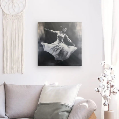 Tableau Danseuse Noir et Blanc Peinture Monochrome - #tag1# - #tag2# 