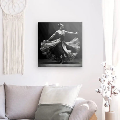 Tableau Noir et Blanc Danseuse Peinture Flamenco - #tag1# - #tag2# 