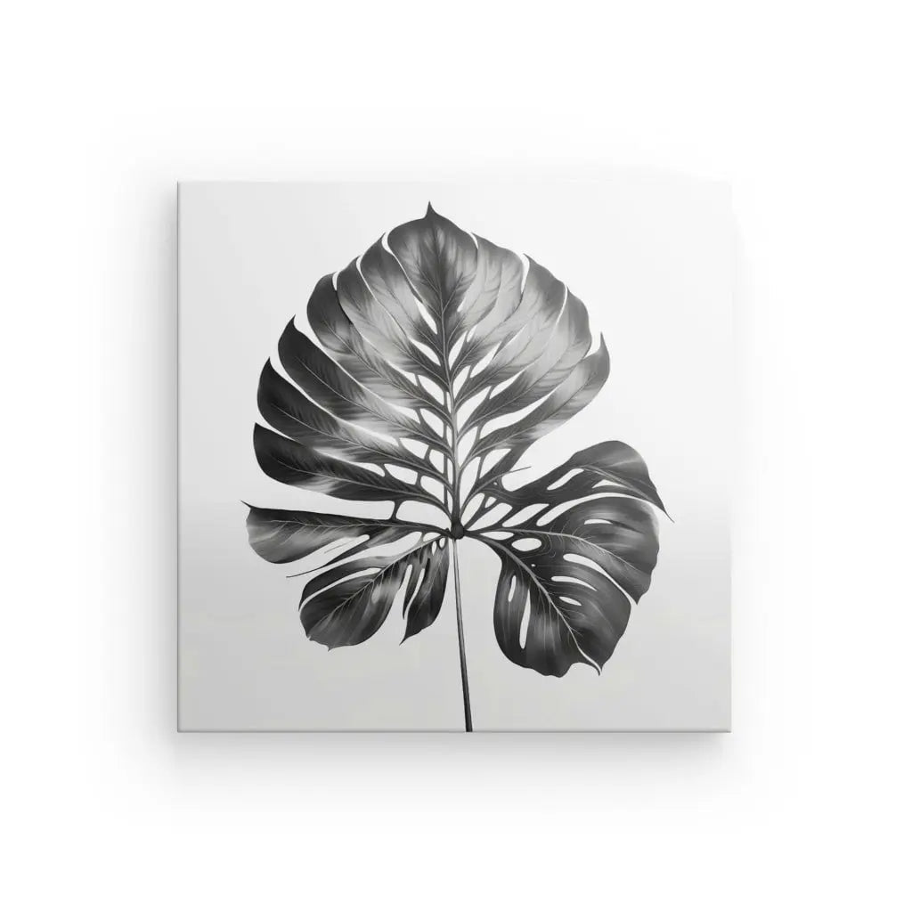 Tableau Feuille Végétale Naturelle Noir et Blanc - #tag1# - #tag2# 
