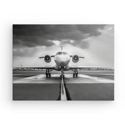 Tableau Jet Avion Piste Décollage Aéroport Noir et Blanc - #tag1# - #tag2# 