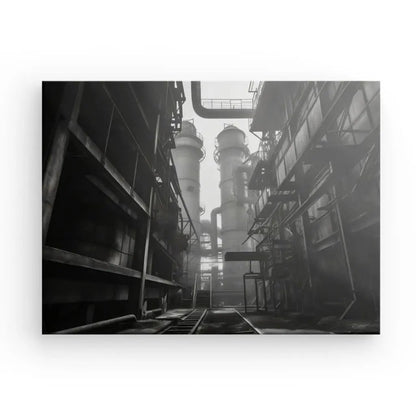 Tableau Industriel Usine Vintage Noir et Blanc - #tag1# - #tag2# 