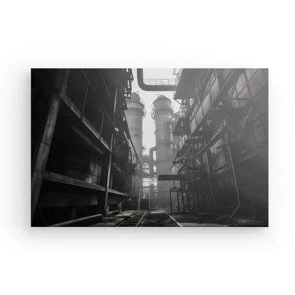 Tableau Industriel Usine Vintage Noir et Blanc - #tag1# - #tag2# 
