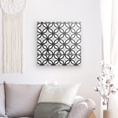 Tableau Motifs Géométriques Mosaïque Noir et Blanc - #tag1# - #tag2# 