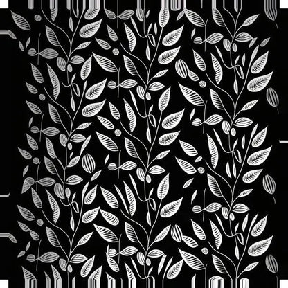 Tableau Végétation Plantes Grimpantes Minimalistes Noir et Blanc - #tag1# - #tag2# 