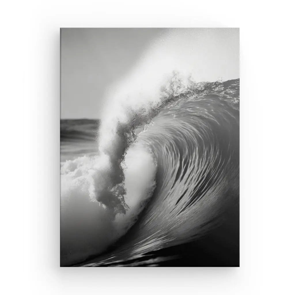 Tableau Vague Surf Rouleau Océan Noir et Blanc - #tag1# - #tag2# 