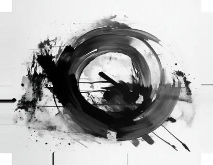 Tableau Moderne Gris Noir Blanc Abstrait Tâches - #tag1# - #tag2# 