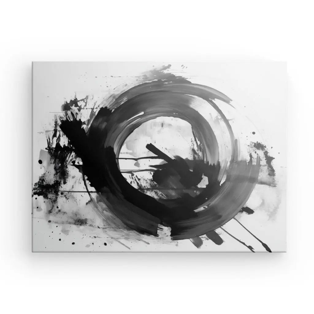 Tableau Moderne Gris Noir Blanc Abstrait Tâches - #tag1# - #tag2# 