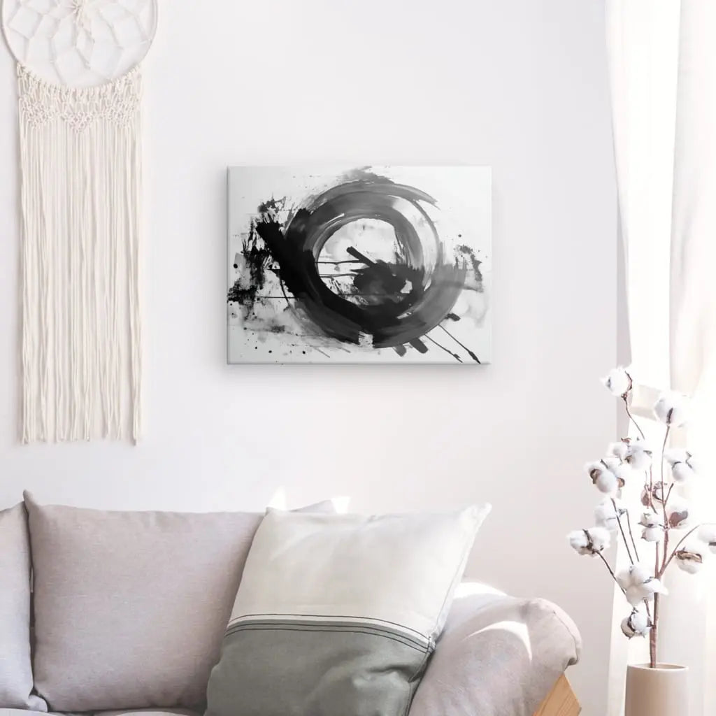 Tableau Moderne Gris Noir Blanc Abstrait Tâches - #tag1# - #tag2# 