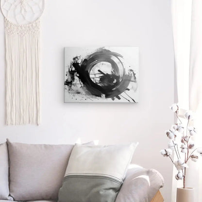 Tableau Moderne Gris Noir Blanc Abstrait Tâches - #tag1# - #tag2# 
