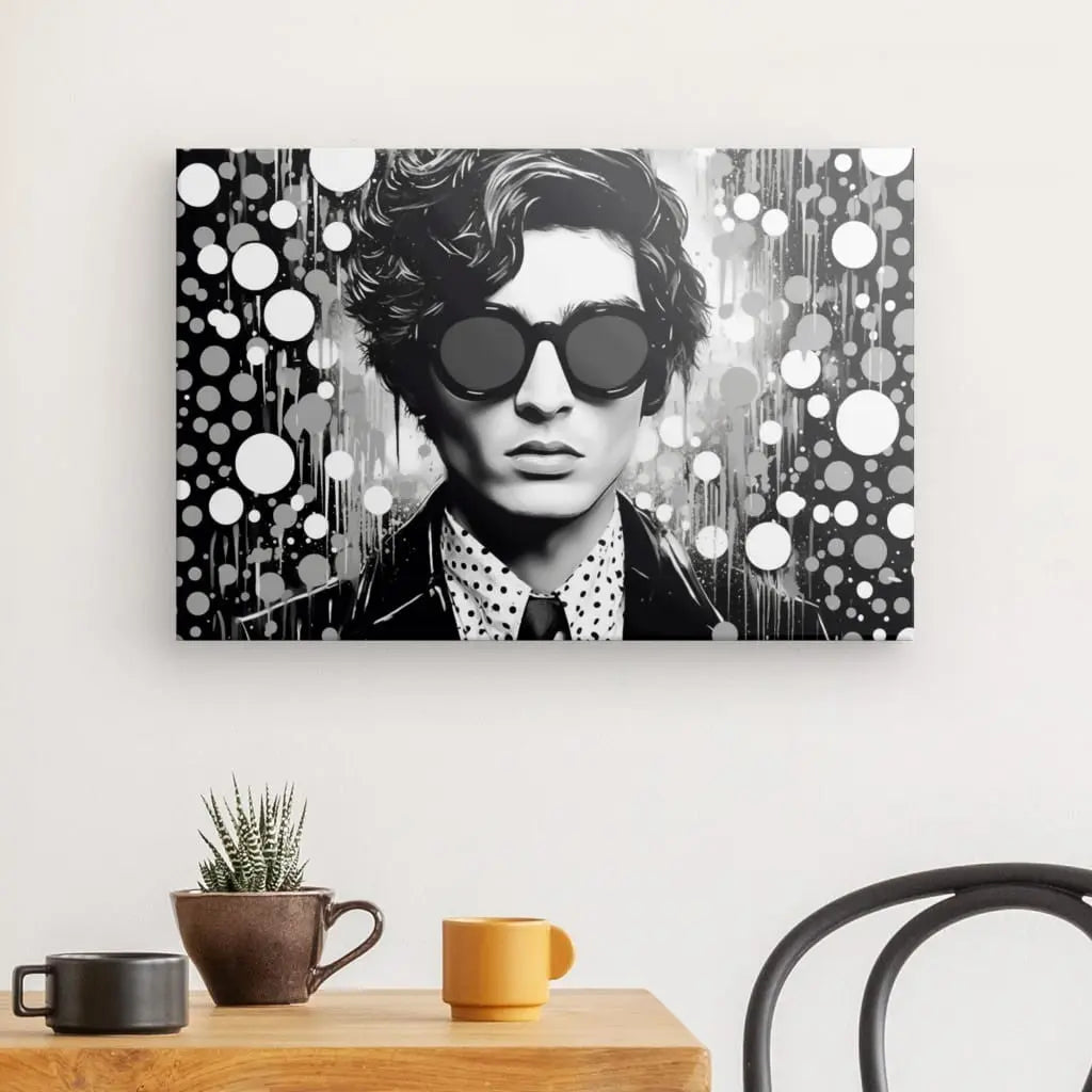 Tableau Homme Pop Art Bulles Noir et Blanc - #tag1# - #tag2# 