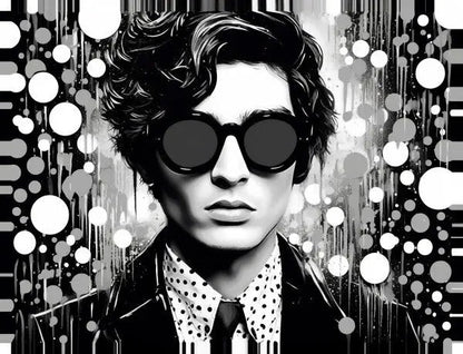 Tableau Homme Pop Art Bulles Noir et Blanc - #tag1# - #tag2# 