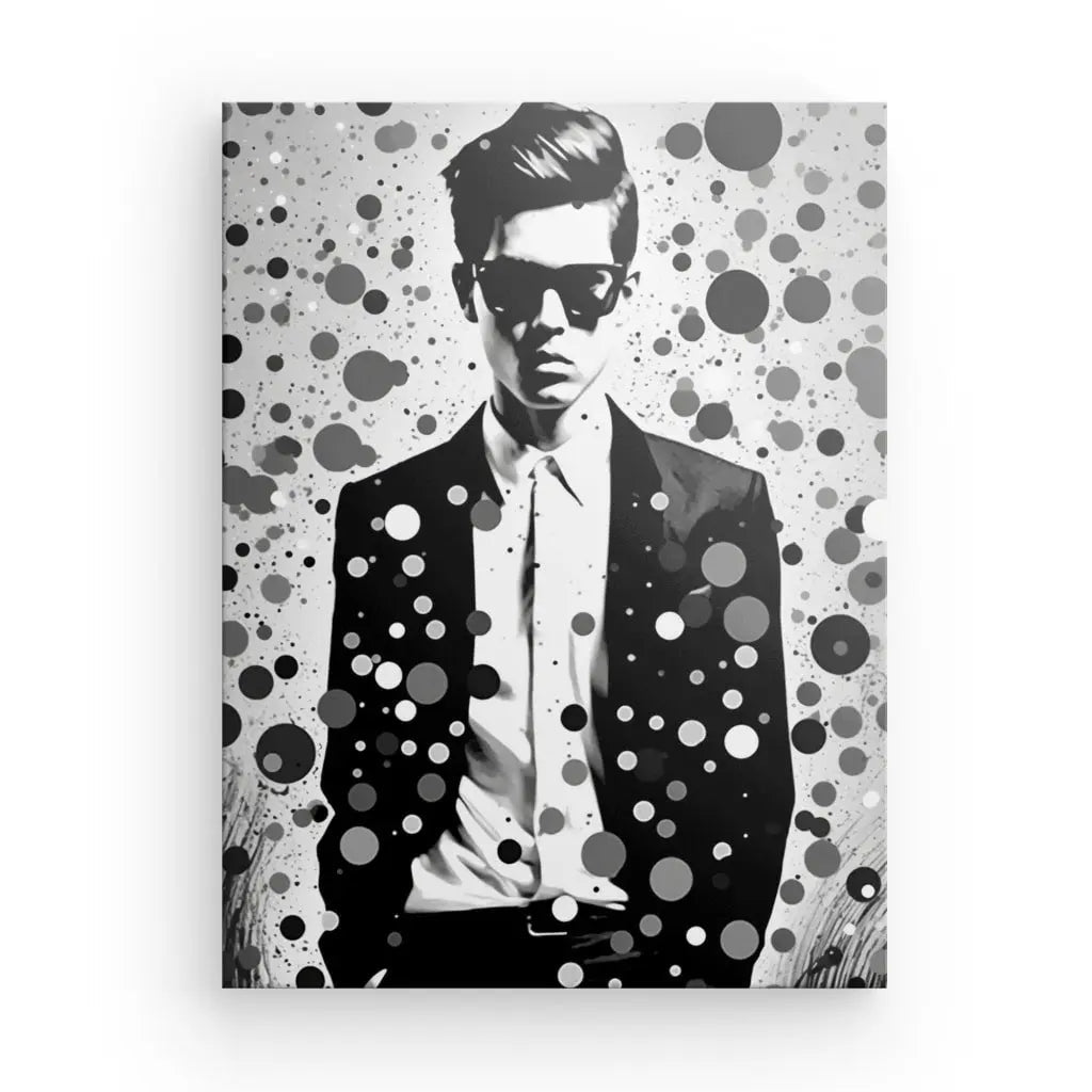Tableau Gentleman Pop Art Design Noir et Blanc - #tag1# - #tag2# 