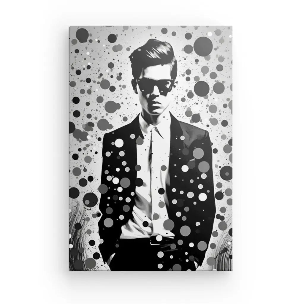 Tableau Gentleman Pop Art Design Noir et Blanc - #tag1# - #tag2# 