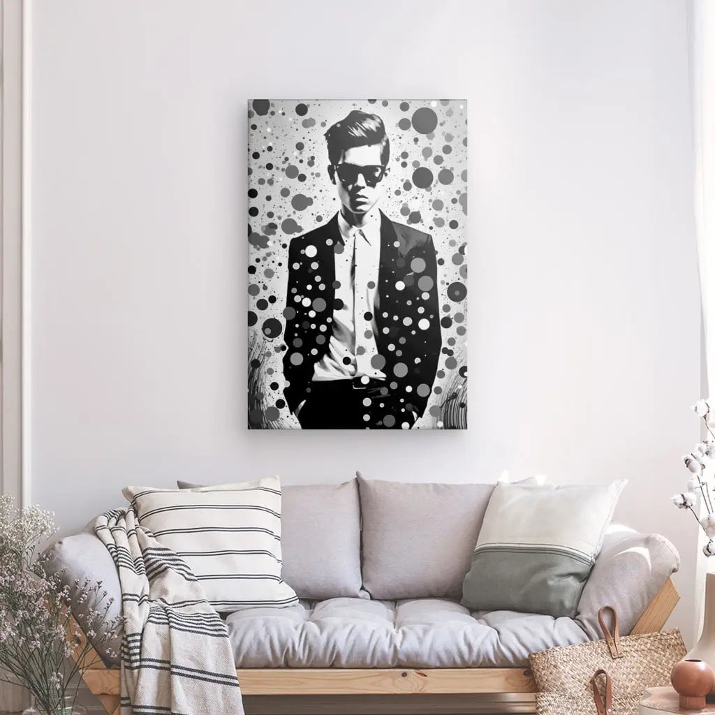 Tableau Gentleman Pop Art Design Noir et Blanc - #tag1# - #tag2# 
