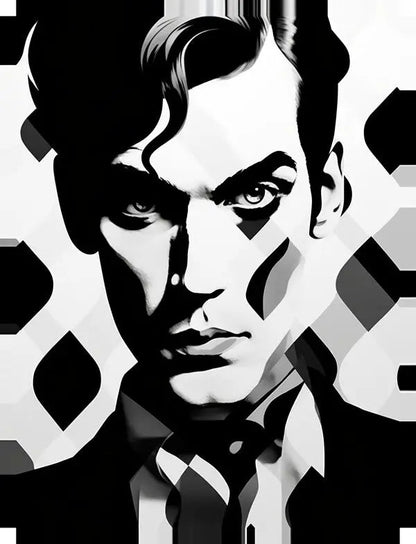 Tableau Homme Moderne Pop Art Monochrome - #tag1# - #tag2# 