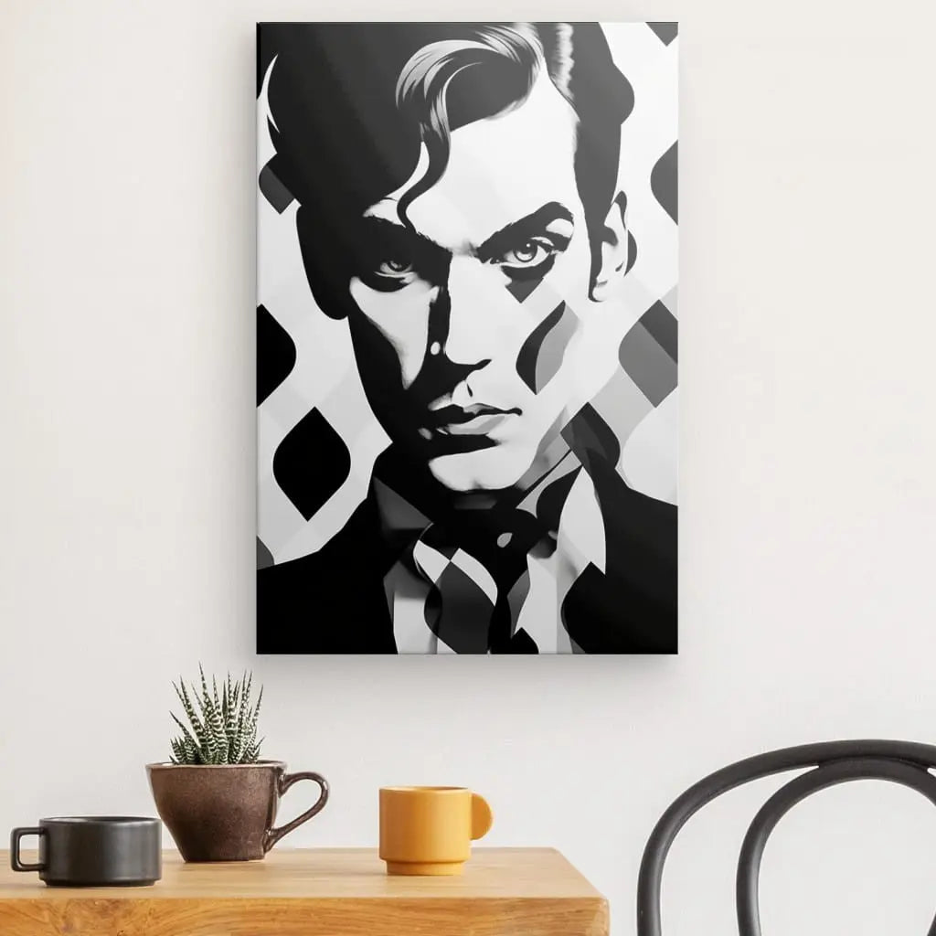 Tableau Homme Moderne Pop Art Monochrome - #tag1# - #tag2# 