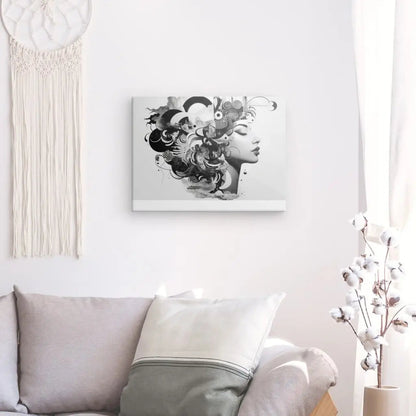 Tableau Portrait Patchwork Mélange Noir et Blanc - #tag1# - #tag2# 