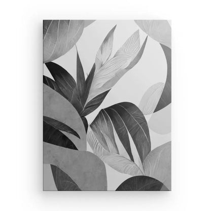 Tableau Végétal Feuilles Nature Noir et Blanc Moderne - #tag1# - #tag2# 