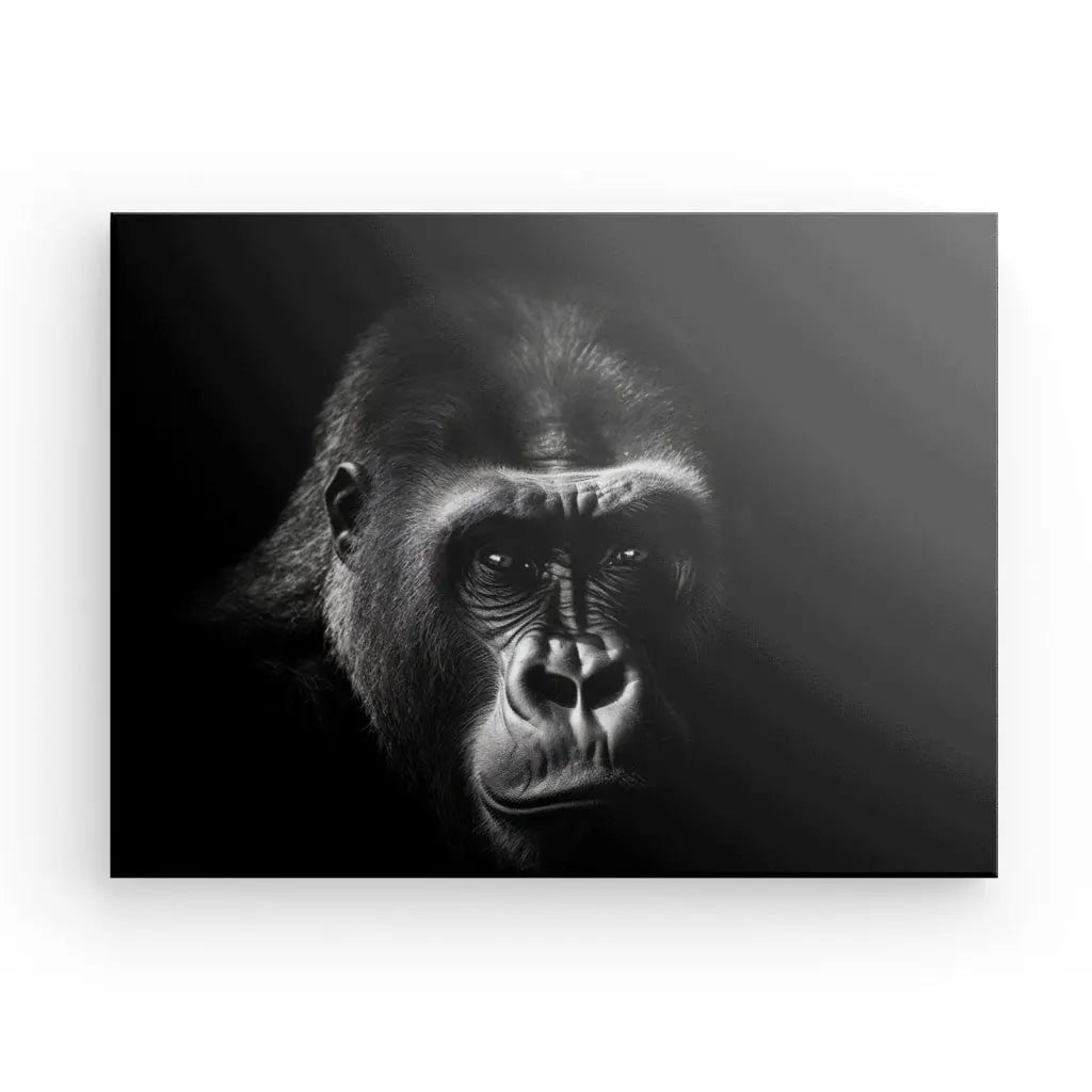 Tableau Portrait Gorille Grand Singe Noir et Blanc - #tag1# - #tag2# 